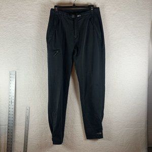 REI Hiking‎ Pants Women's 12 Black Mid-Rise Belted Zip Pockets Straight Leg 8528